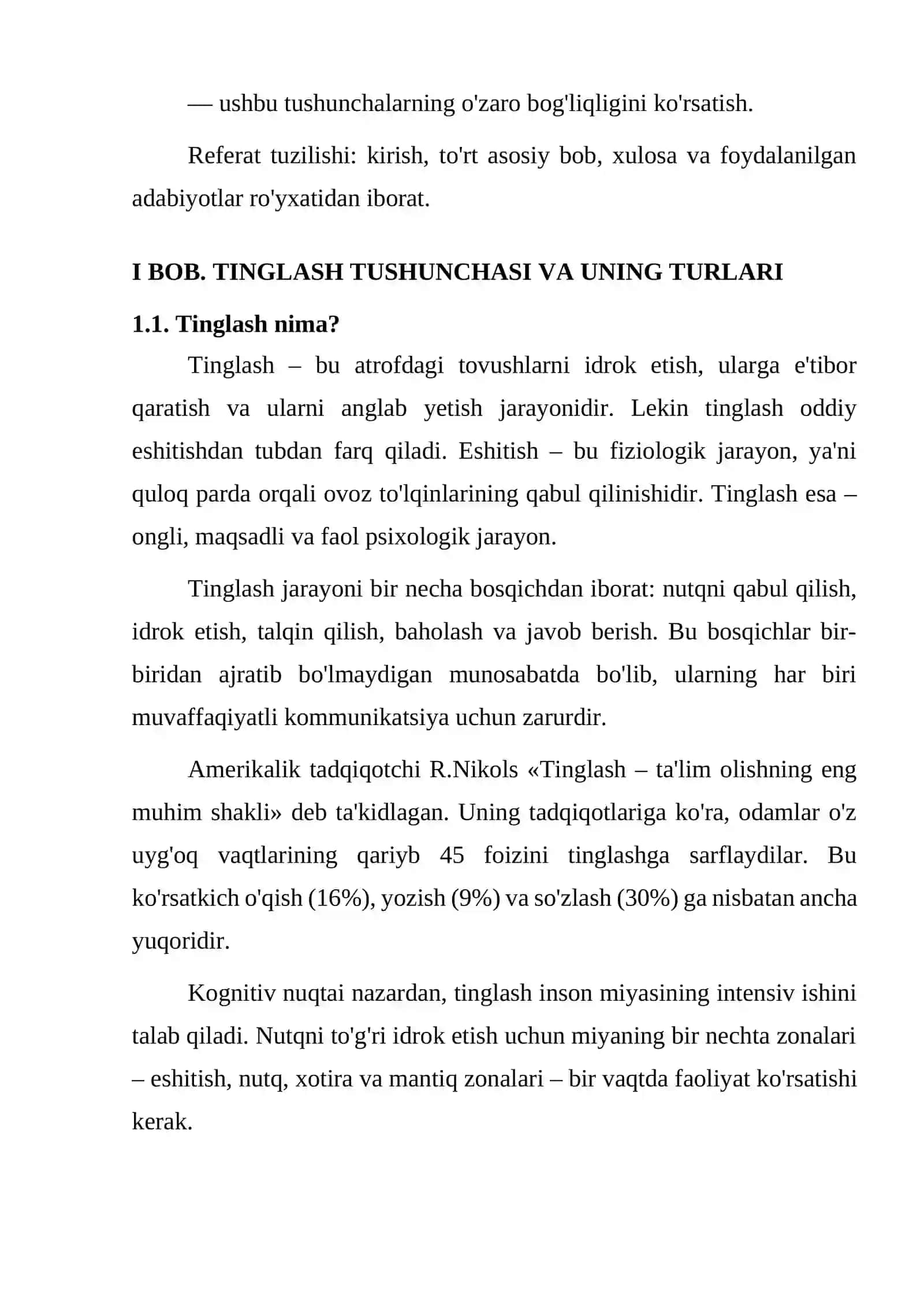 TINGLASH VA NUTQ MADANIYATI. SUKUT VA KOMMUNIKATIV MAZMUN 3