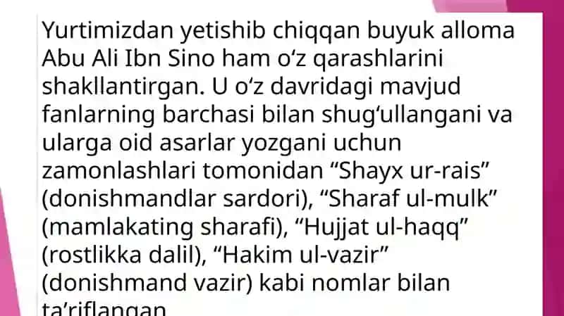 Ibn Sinoning Tibbiyotga Munosabati 3