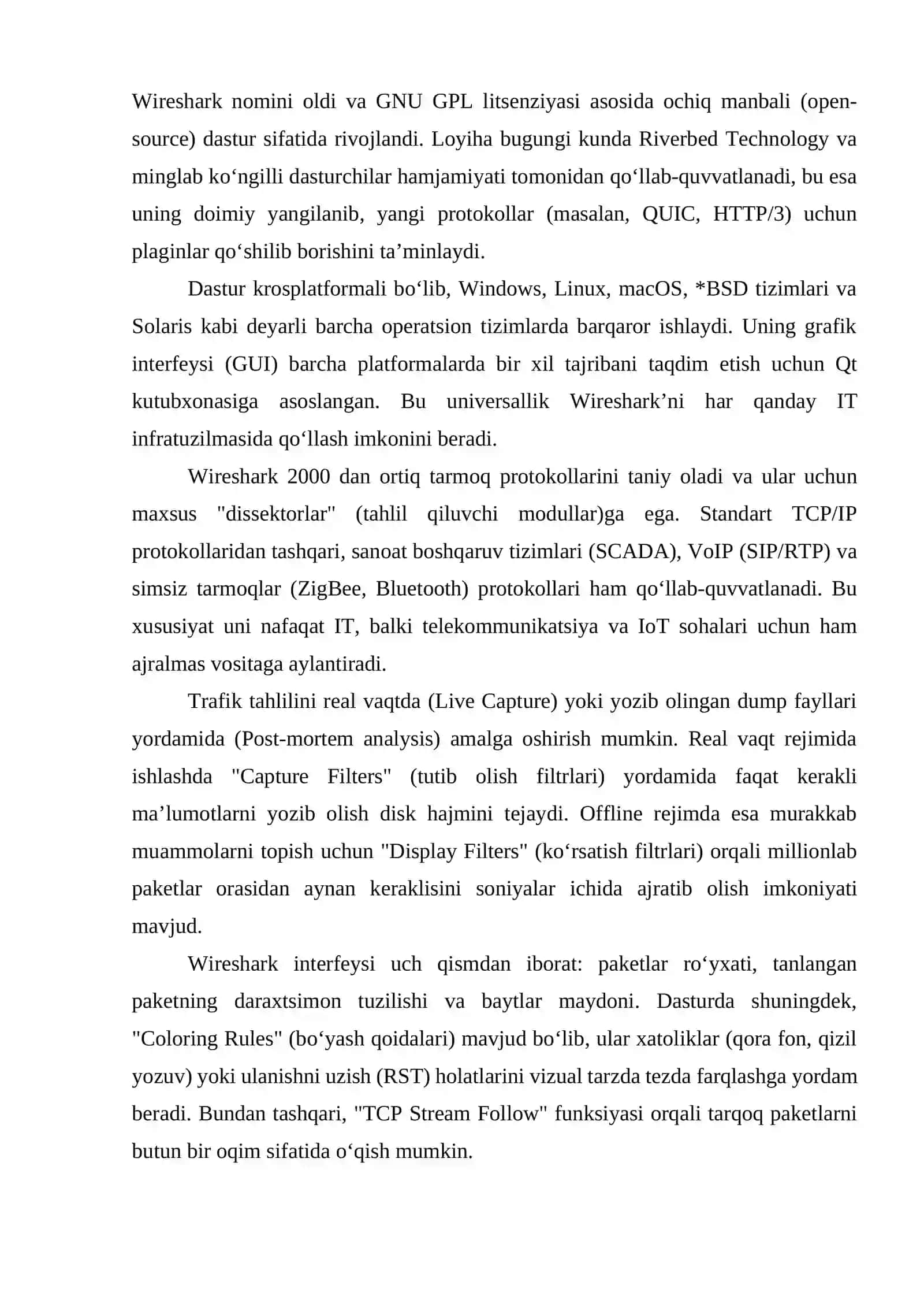 Wireshark ilovasini o‘rnatish va sozlash 3