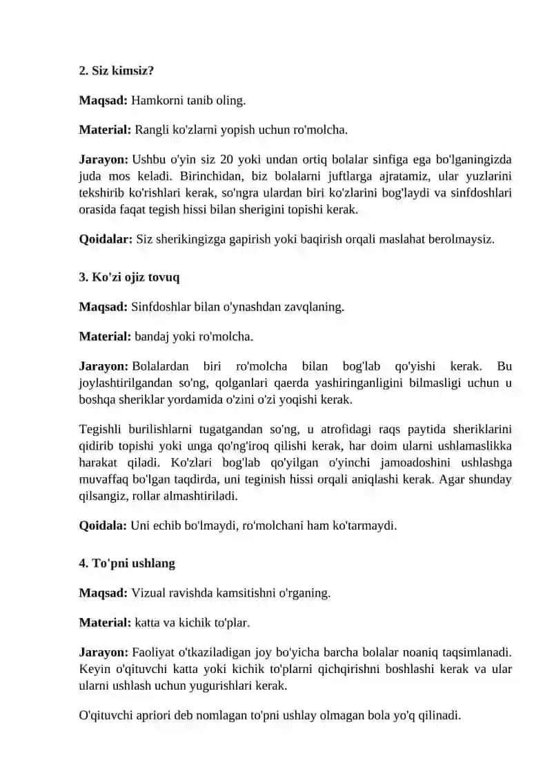 Maktabgacha yoshdagi bolalarga mo’ljallangan o’yinlar 3