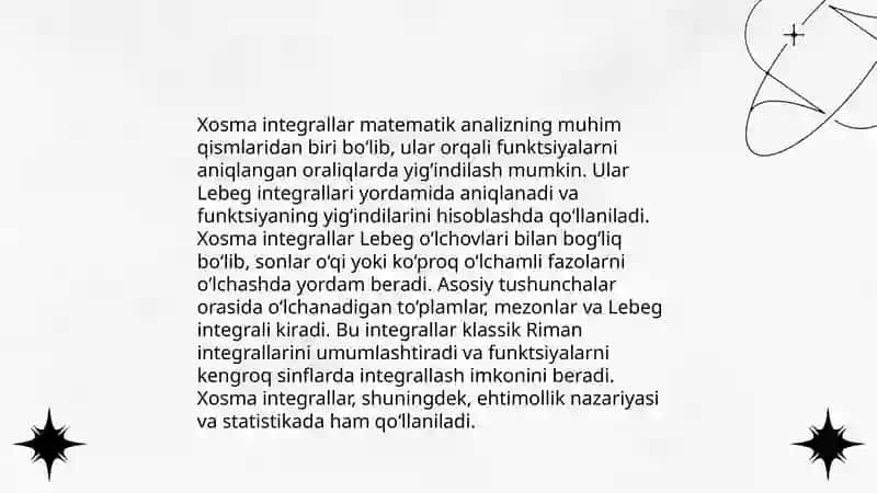 Xosma integrallarni hisoblash 3