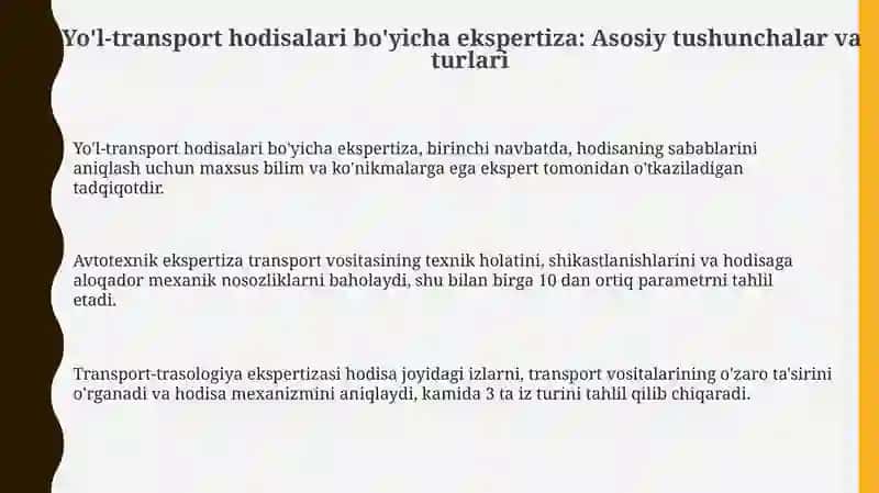 Yo‘l-transport hodisalari ekspert tahlili 3
