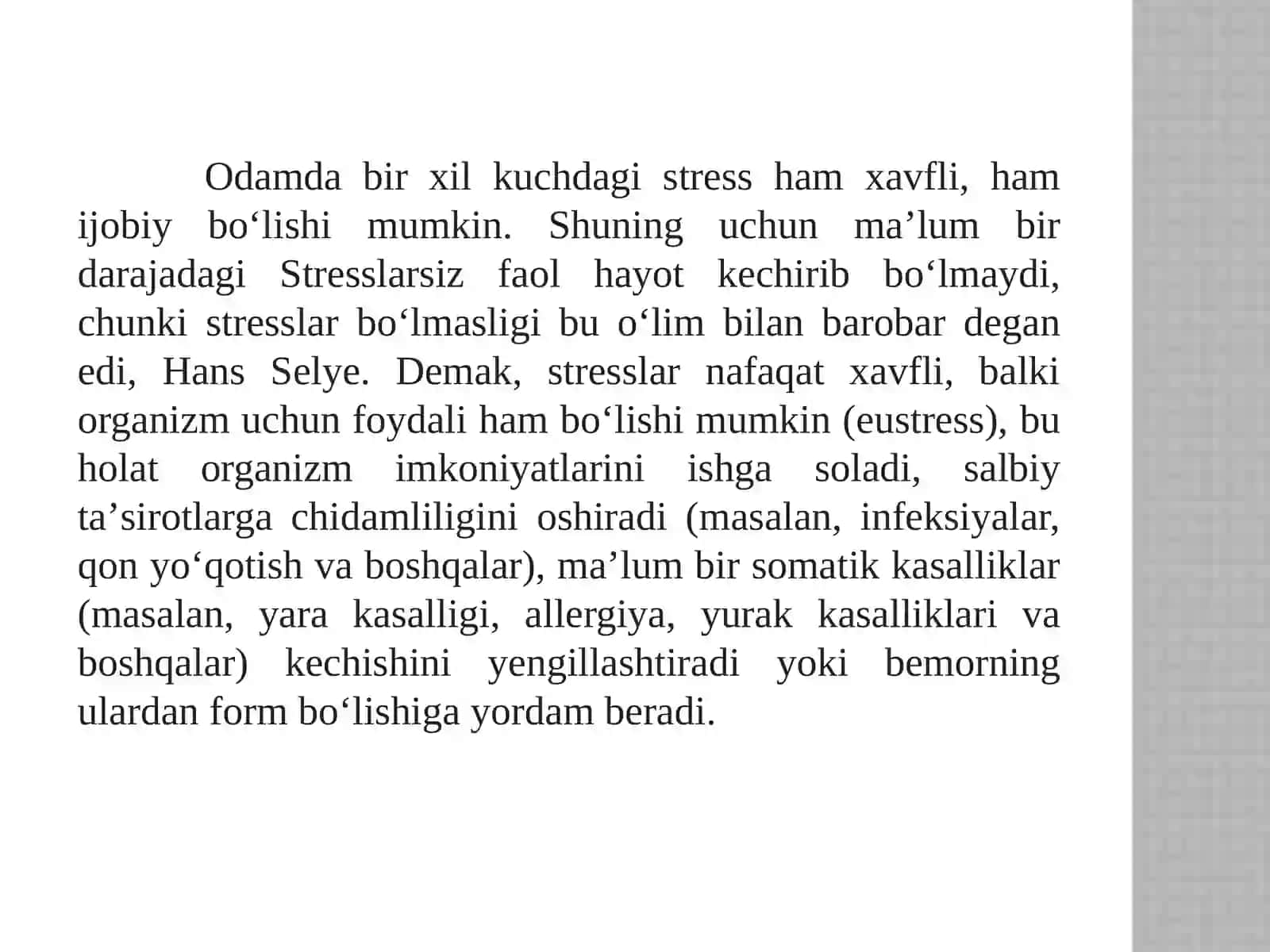Stress va uniboshqarish 3