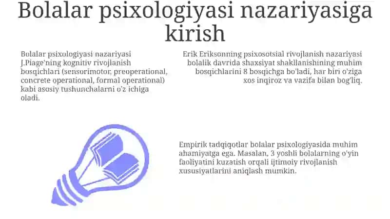 Bolalar psixologiyasi nazariyasi 3