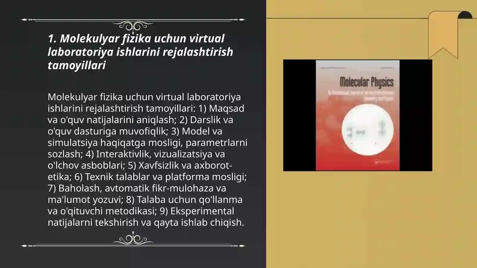 Molekulyar fizika bo'limlariga oid vertual laboratoriya ishlarini o'tkazish metodikasi 3