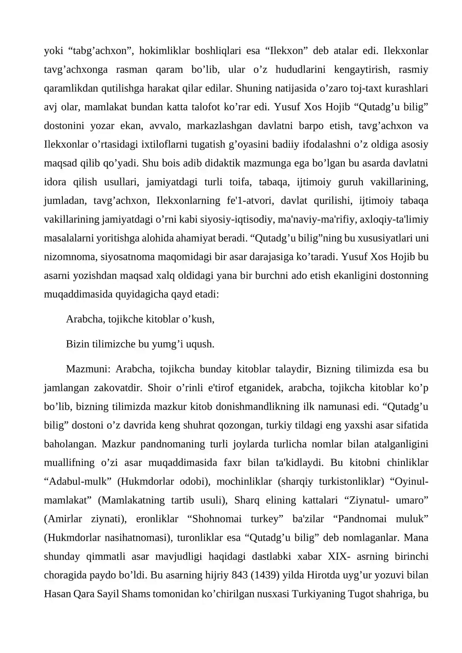Qutadg’u bilig asari tahlili 3