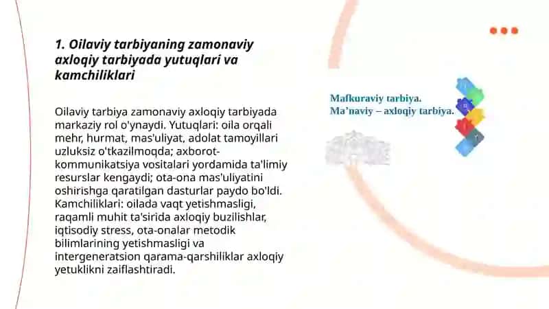 Zamonaviy axloqiy tarbiyaning yutuqlari va kamchiliklari 3