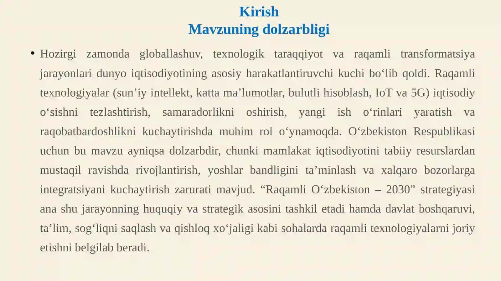 Raqamli iqtisodiyot va “Raqamli O‘zbekiston– 2030” strategiyasi 3