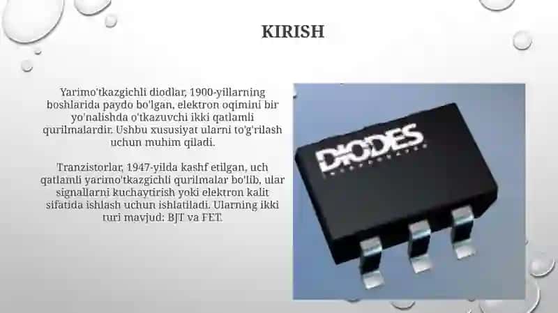 Yarim o'tkazgichli diodlar va tranzistorlar 3