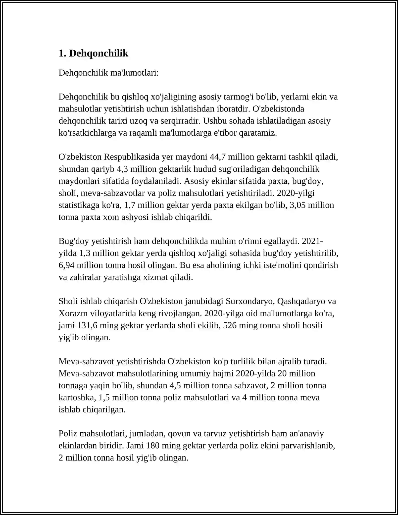 QISHLOQ XÕJALIGI SEKTORINING TARKIBIY TUZILISHI 3