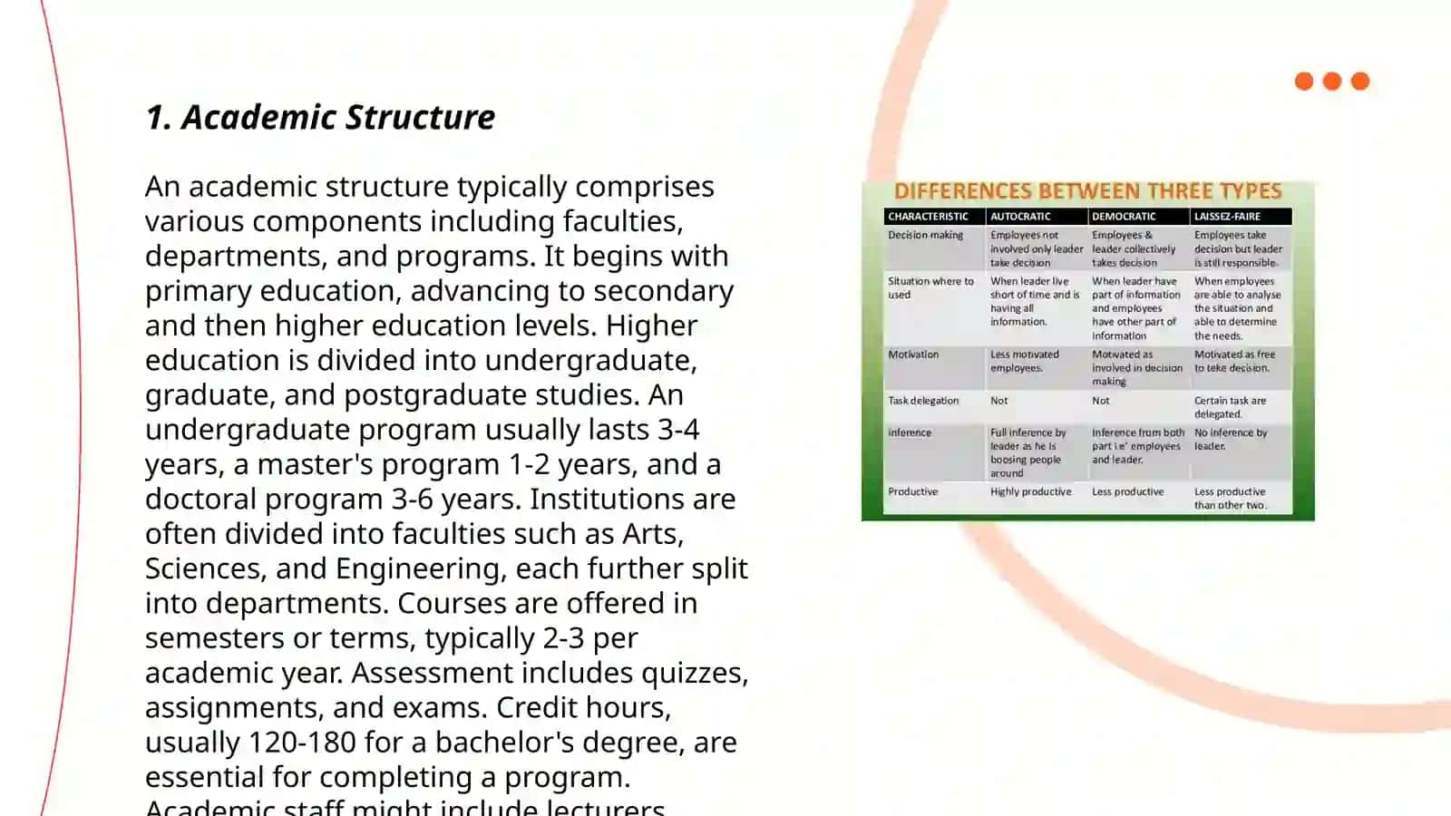 Academic Structure Differences between School and University 3