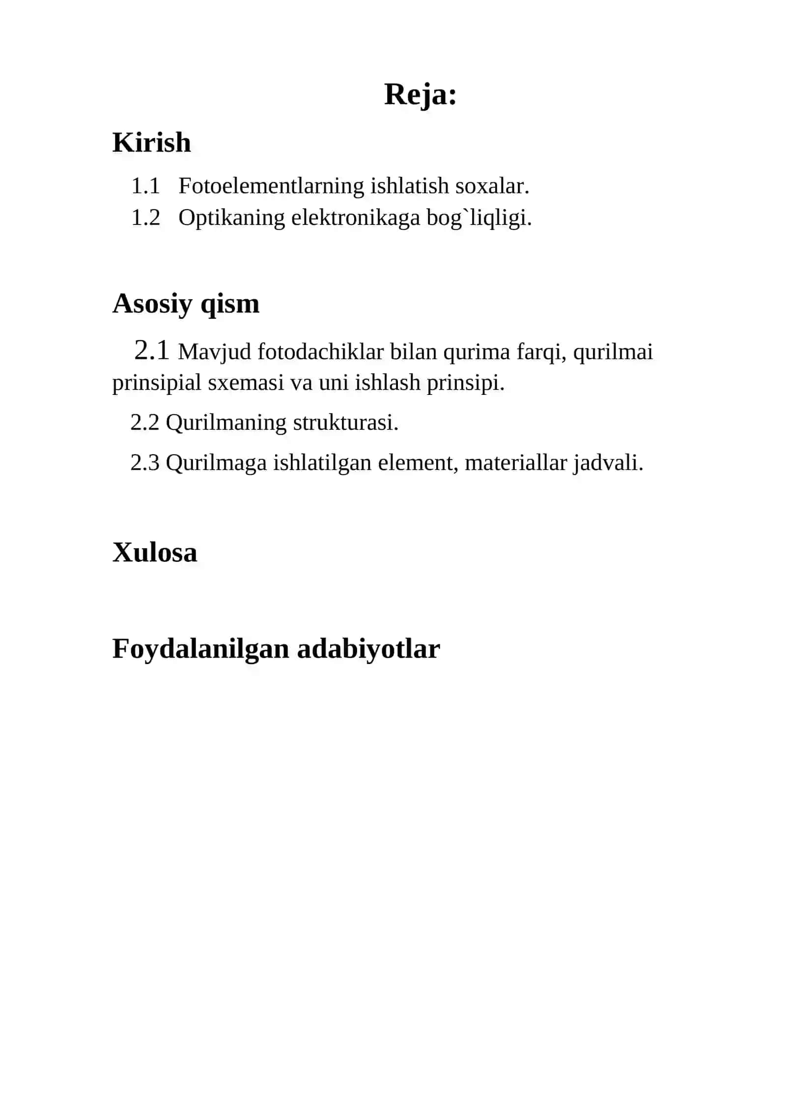 Fotorezistor yordamida xonalarni yoritish chiroqlarini boshqarish kurs ishi 3