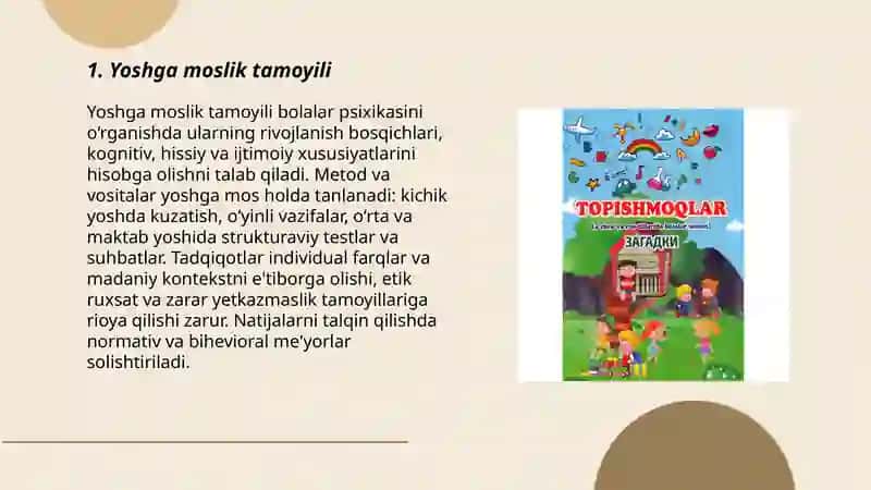 Bolalar pisixikasini o'rganish tamoyillari 3