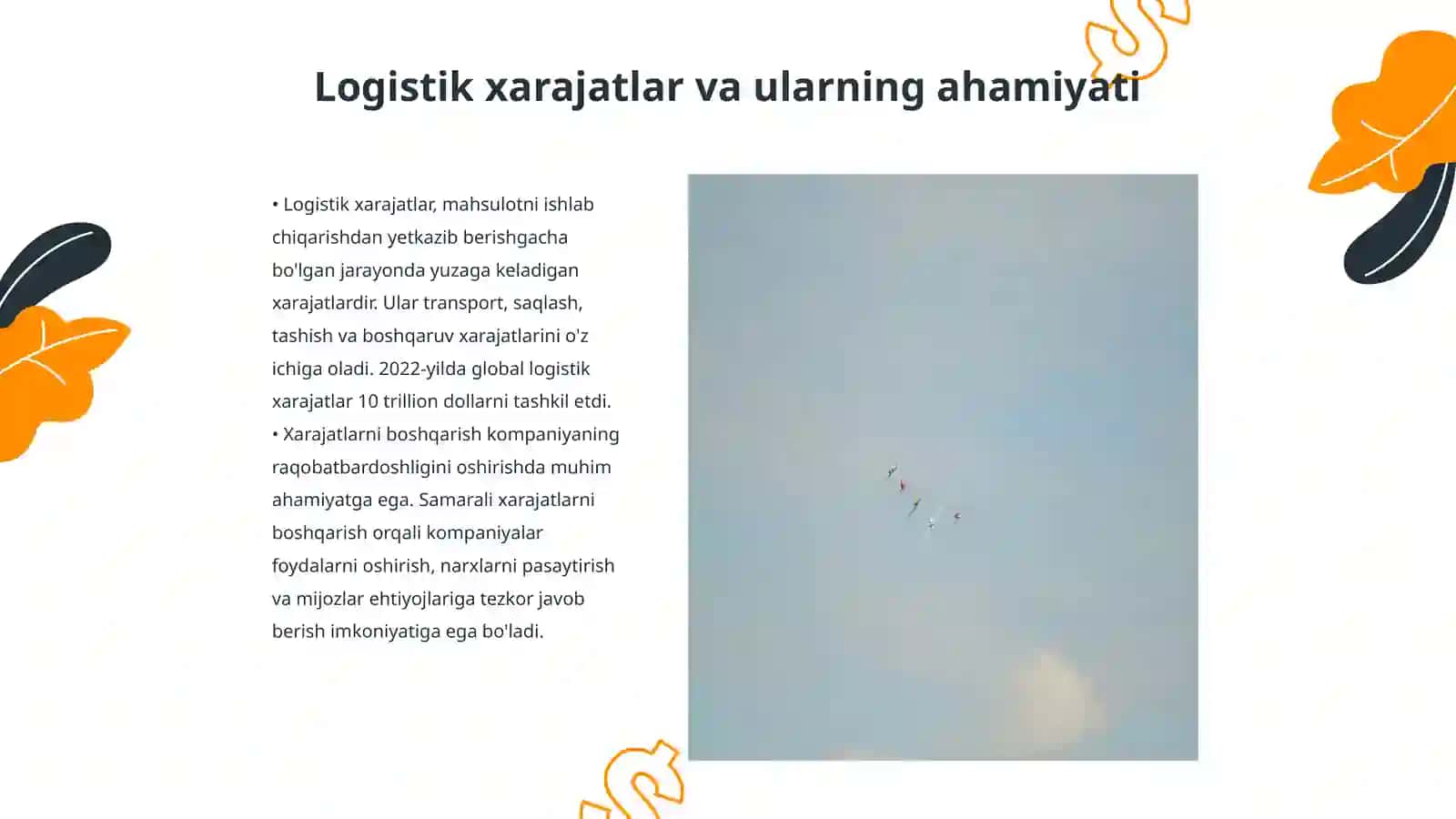 Xalqaro logistikada xarajatlarni boshqarish 3