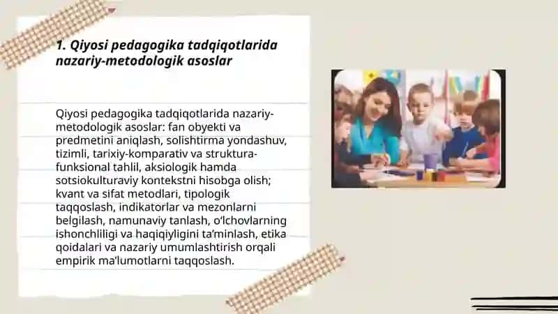 Qiyosi pedagogika fanining tadqiqot metodlari 3