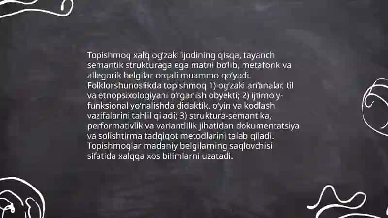 Topishmoq va ularning folklorshunoslar tomonidan organilishi 3
