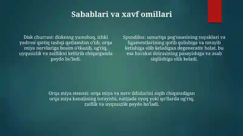 Umurtqa Yallig'Lanish Va Degenrativ Distrofik Kasalliklari 3