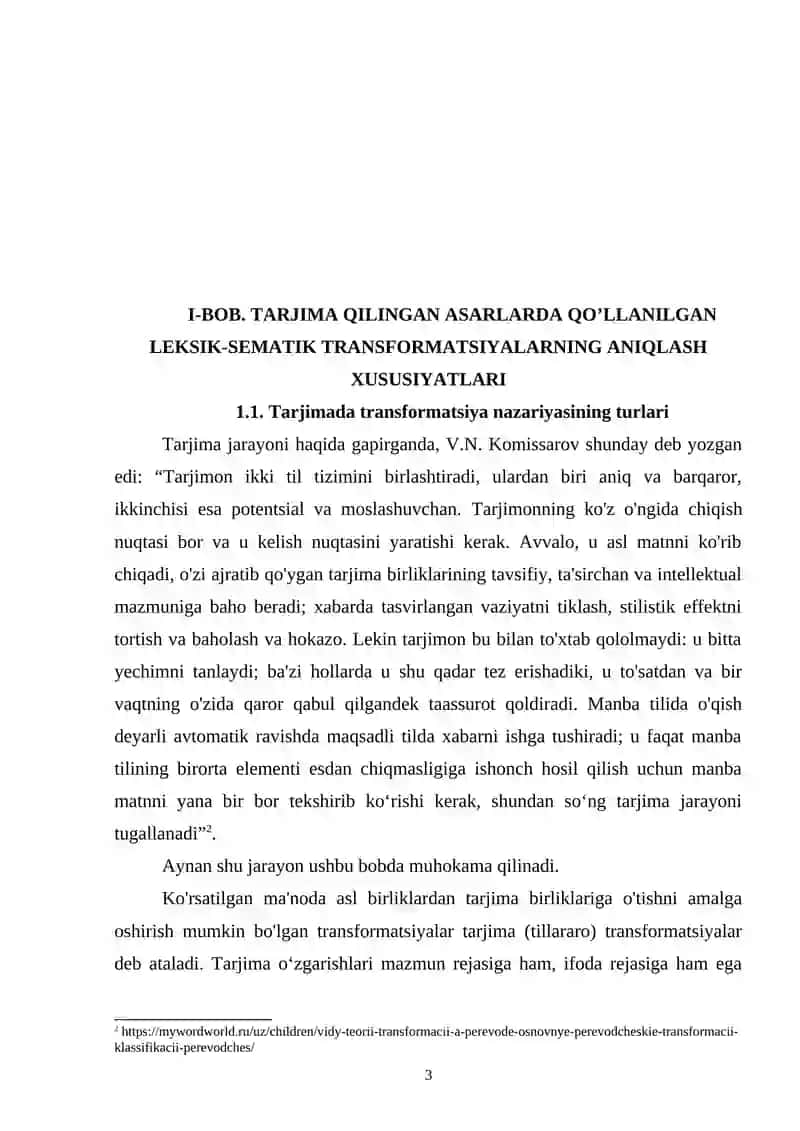 TARJIMA QILINGAN ASARLARDA QO’LLANILGAN LEKSIK-SEMATIK TRANSFORMATSIYALARNING ANIQLASH XUSUSIYATLARI 3