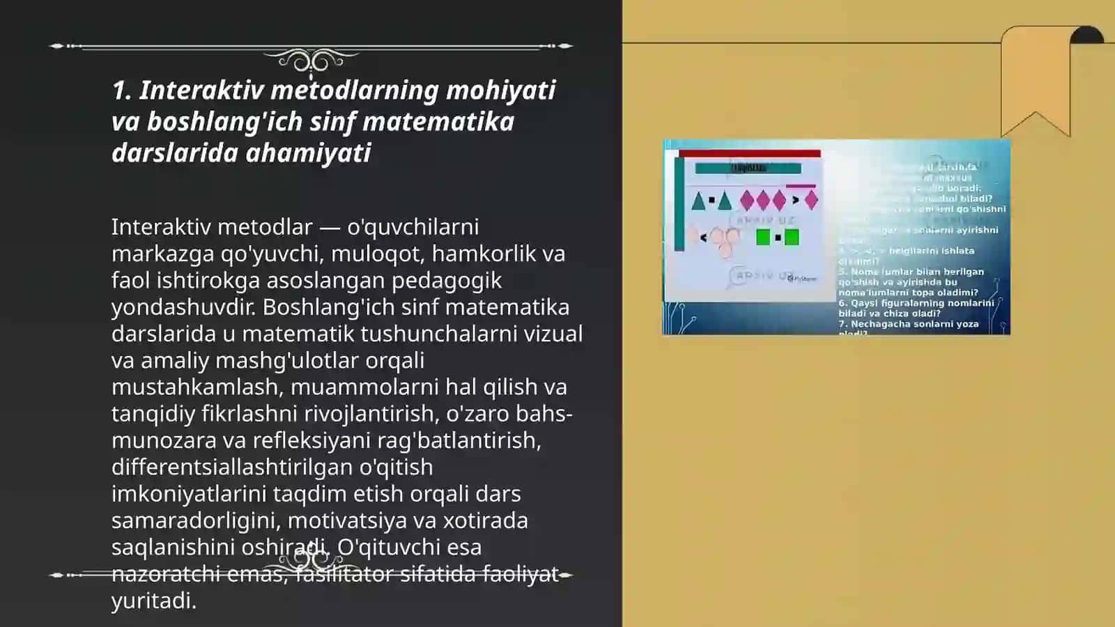 Boshlang'ich sinf matematika darslarida interaktiv metodlardan foydalanish 3