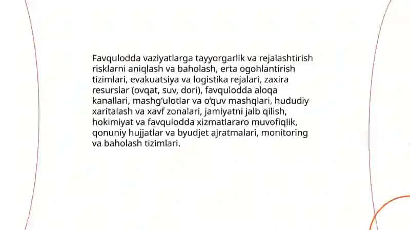 Favqulodda vaziyatlarga tayyorgarlik va rejalashtirish 3
