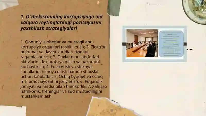 Siyosiy-Huquqiy sohadagi Ustuvor Xalqaro Reytinglar O'zbekiston integratsiyasi 3