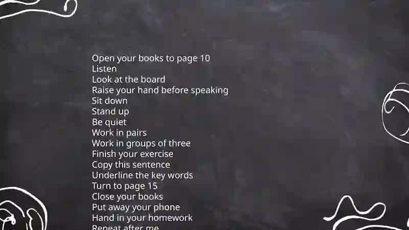 The language of the classroom 3