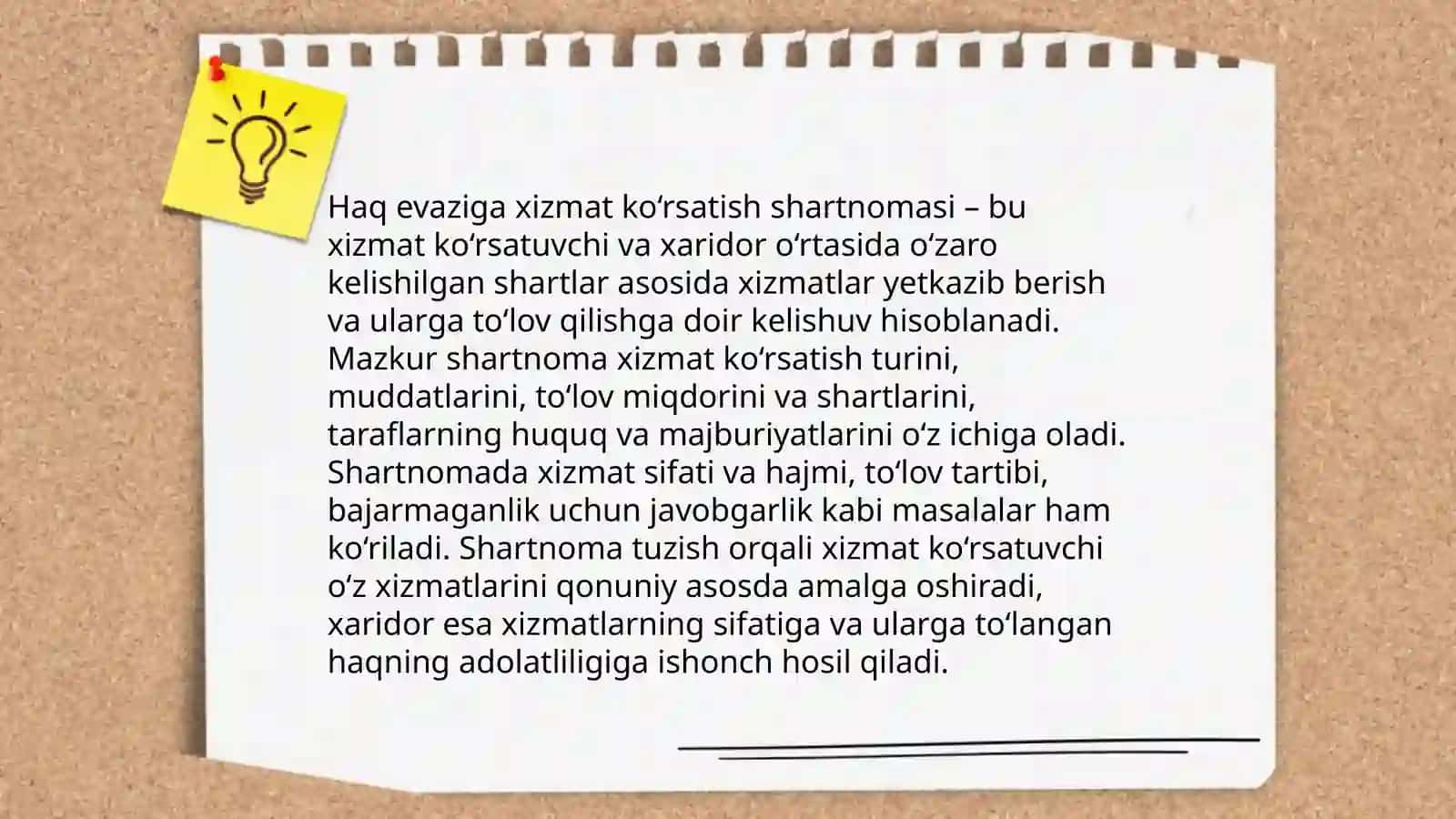 Haq evaziga xizmat ko‘rsatish shartnomasi 3