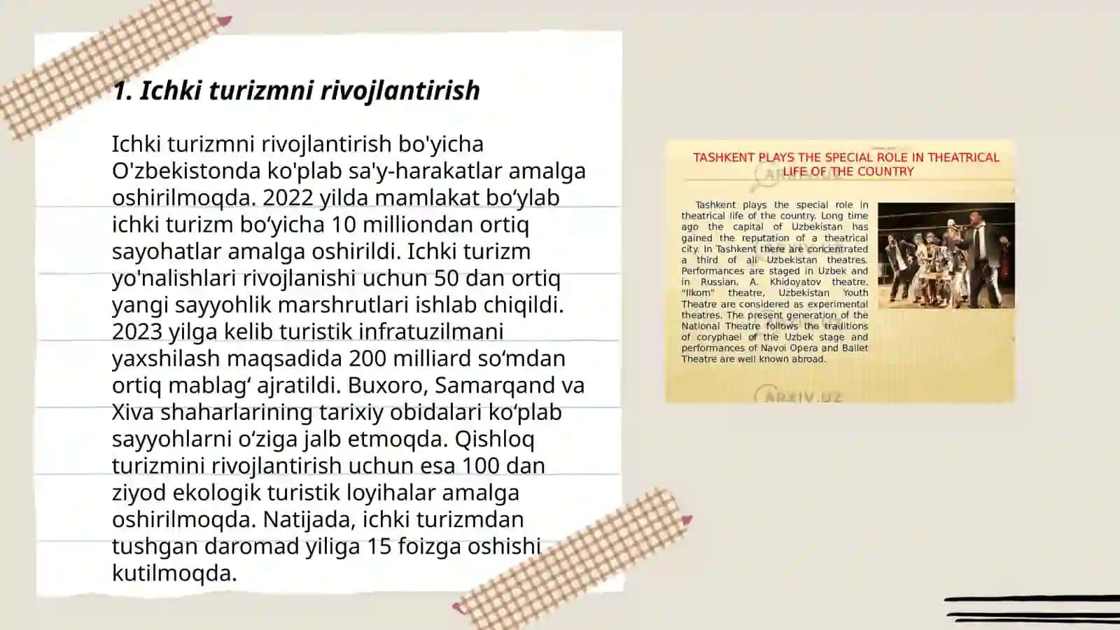 Ichki turizmni rivojlantirish 3