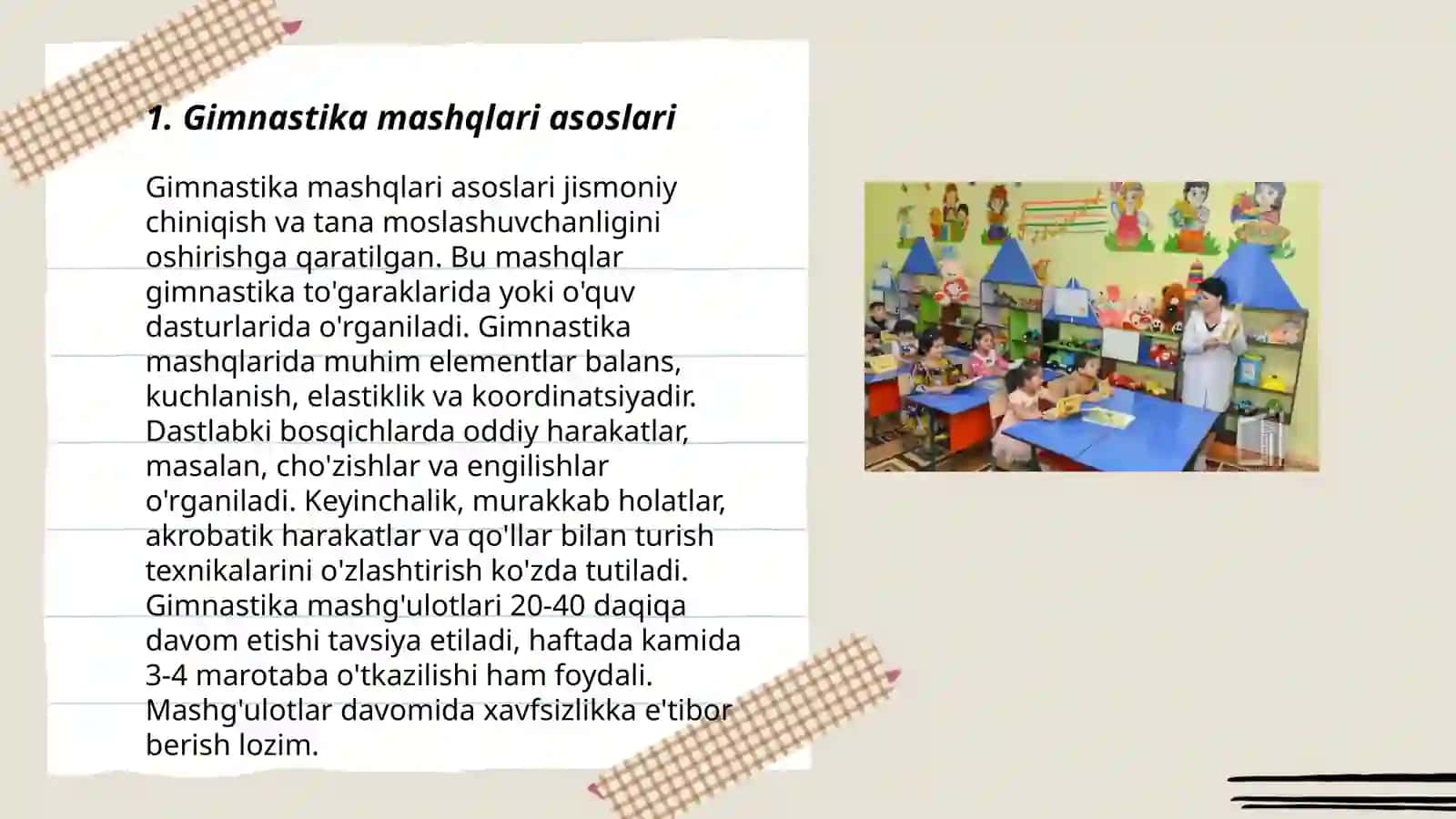 Maktabgacha yoshdagi bolalar uchun gimnastika 3