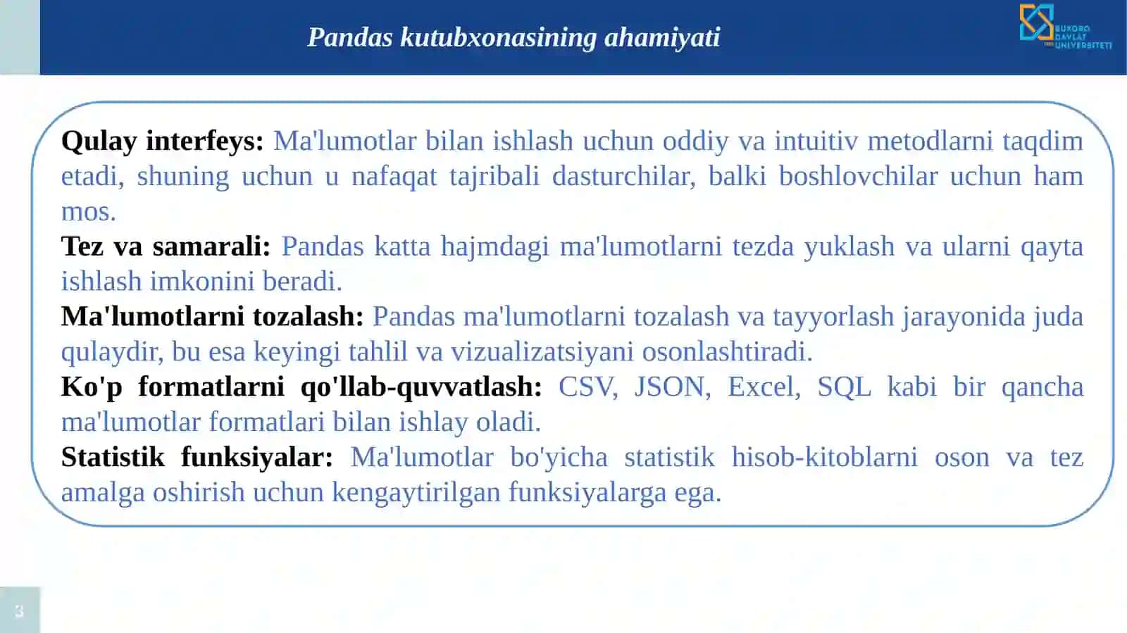 Pandas kutubxonasiga kirish 3