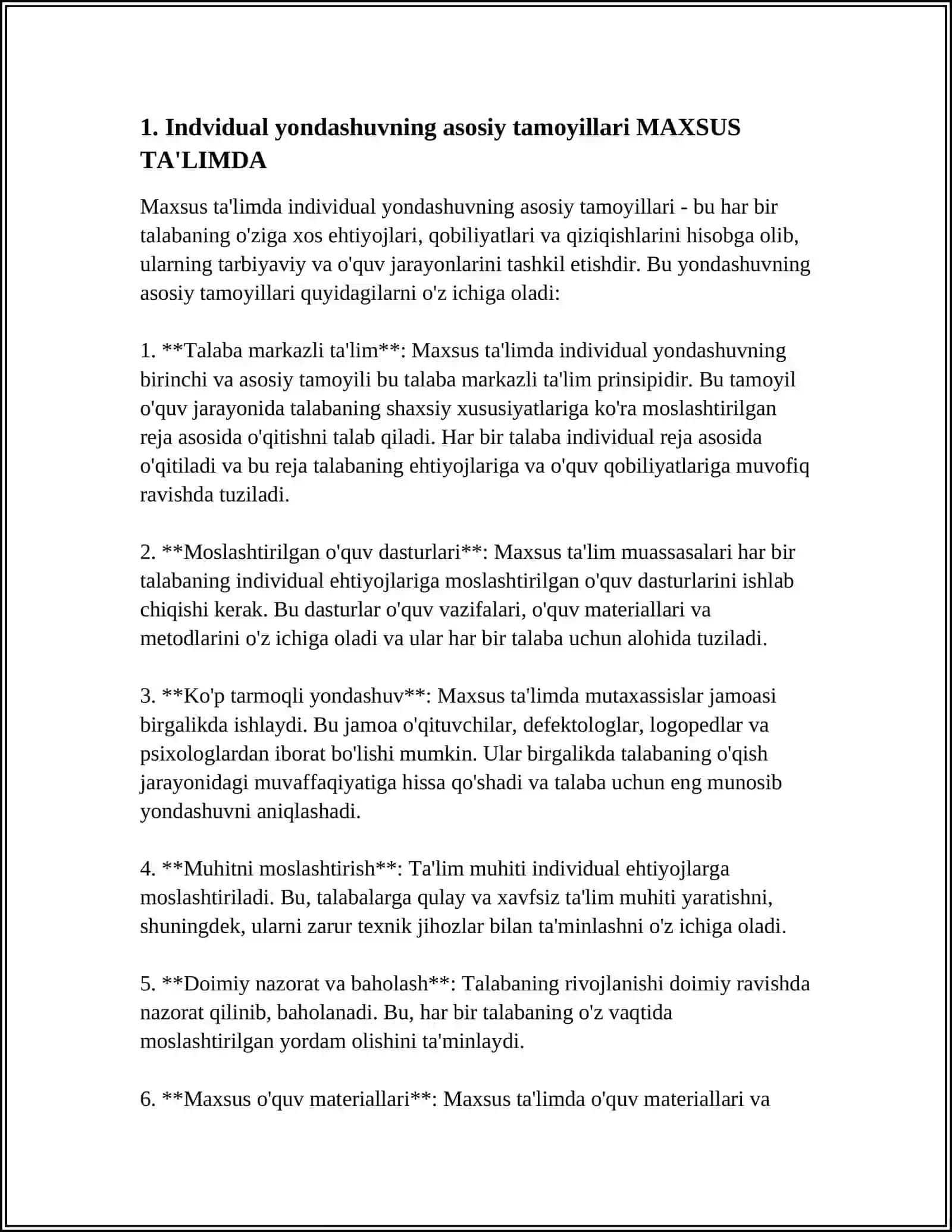 MAXSUS TA'LIMDA INDIVIDUAL YONDASHUVNING O'RNI 3