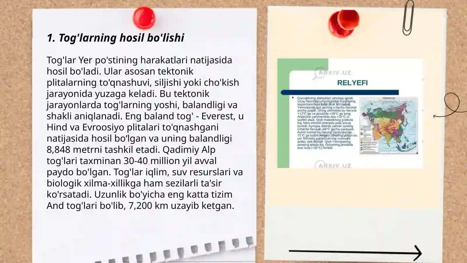 Materiklar relyefi orografikasi 3