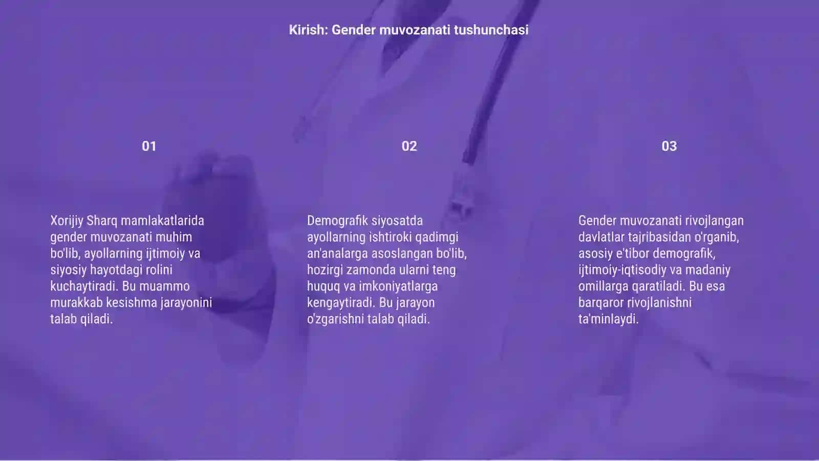 Gender muvozanati va ayollarning demografik siyosatda ishtiroki masalalari 3