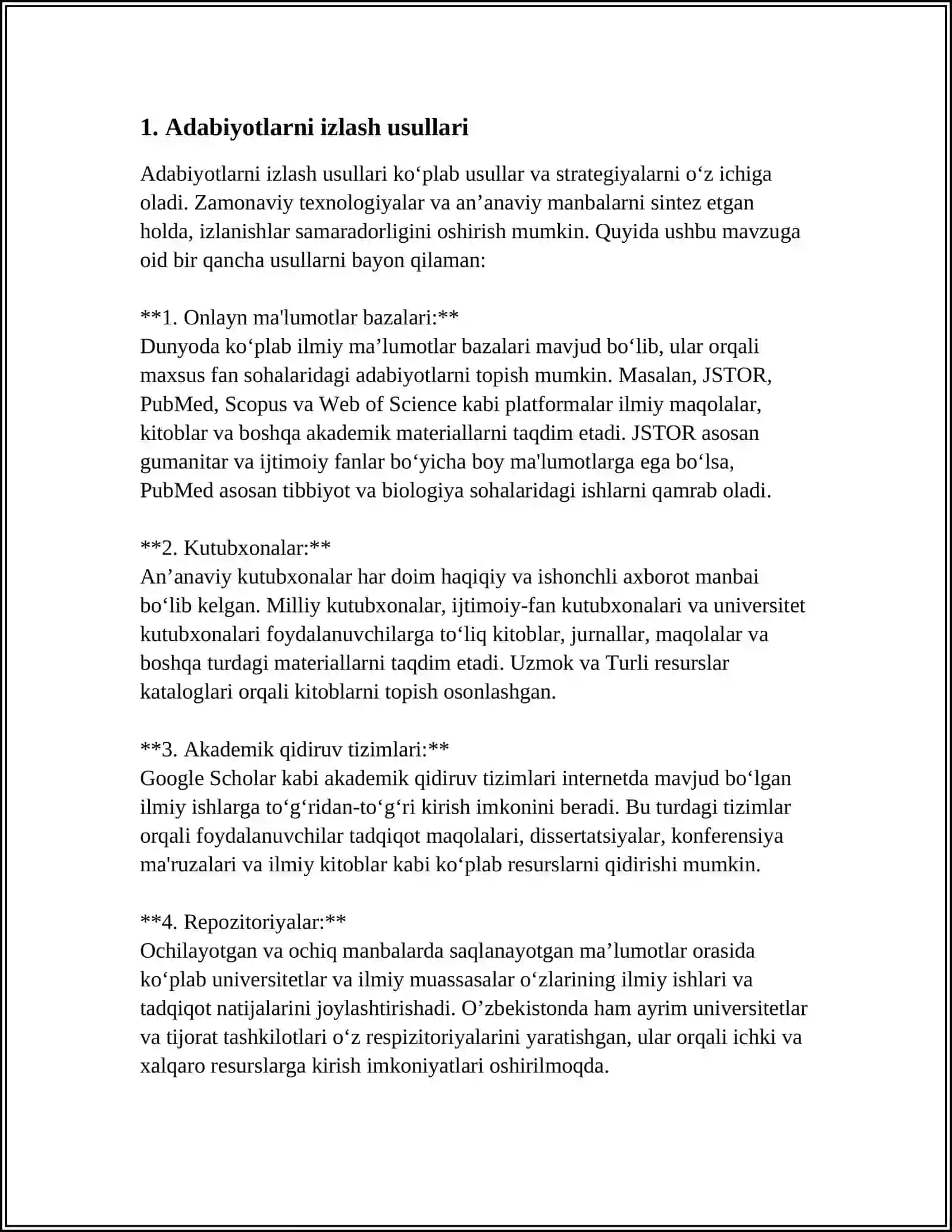 ADABIYOTLARNI IZLASH VA TANLASH 3