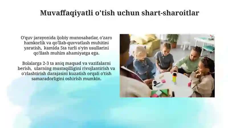 O'yin faoliyatining o'quv faoliyatiga almashuvi 3