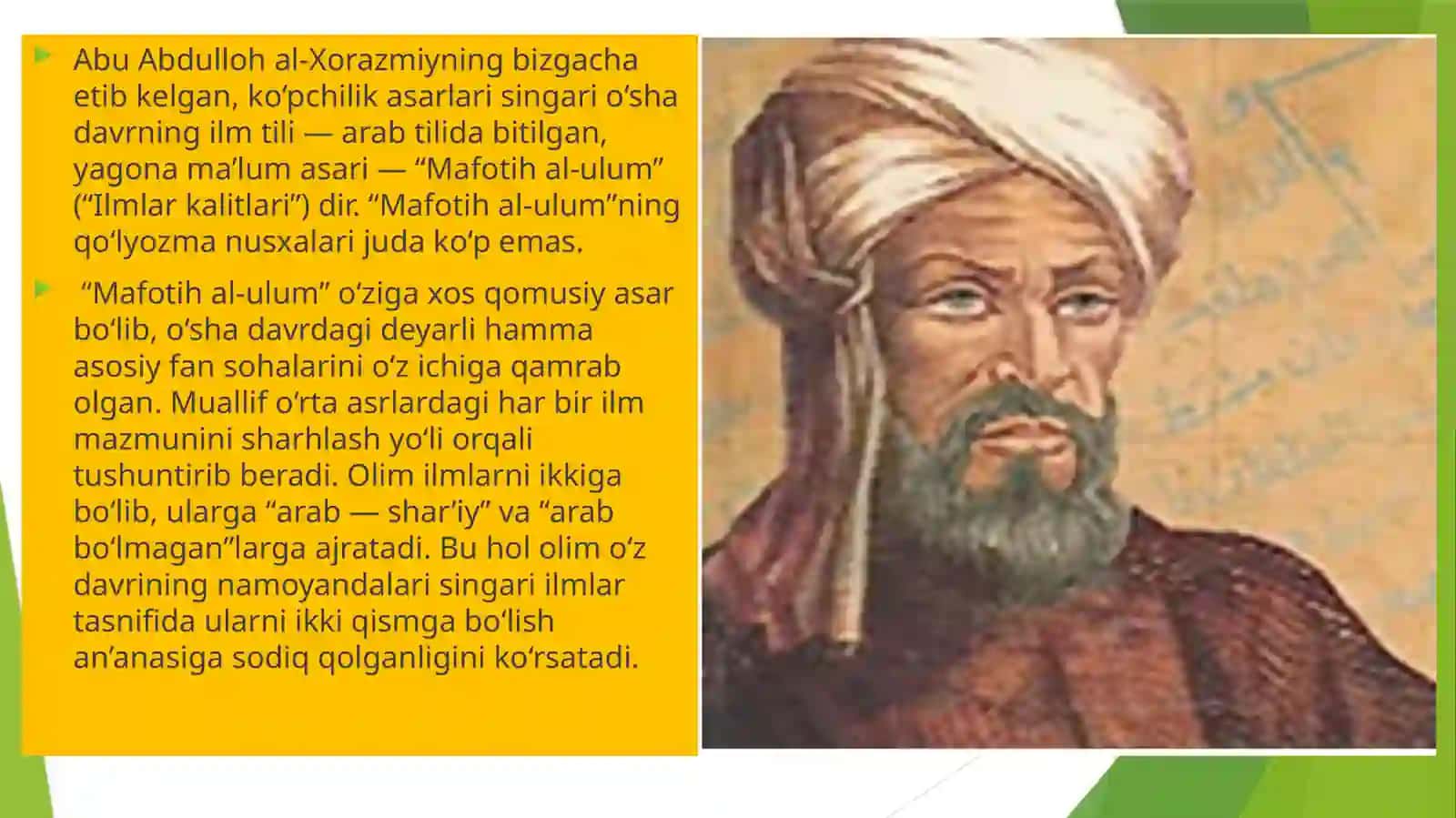 Abu Abdulloh al-Xorazmiy va Ahmad al-Marvaziylarning hayoti va faoliyati 3