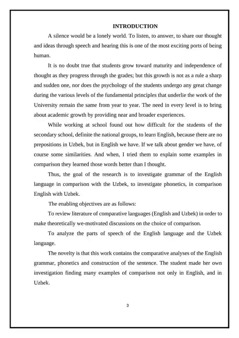 Morphology in the Studied Language 3