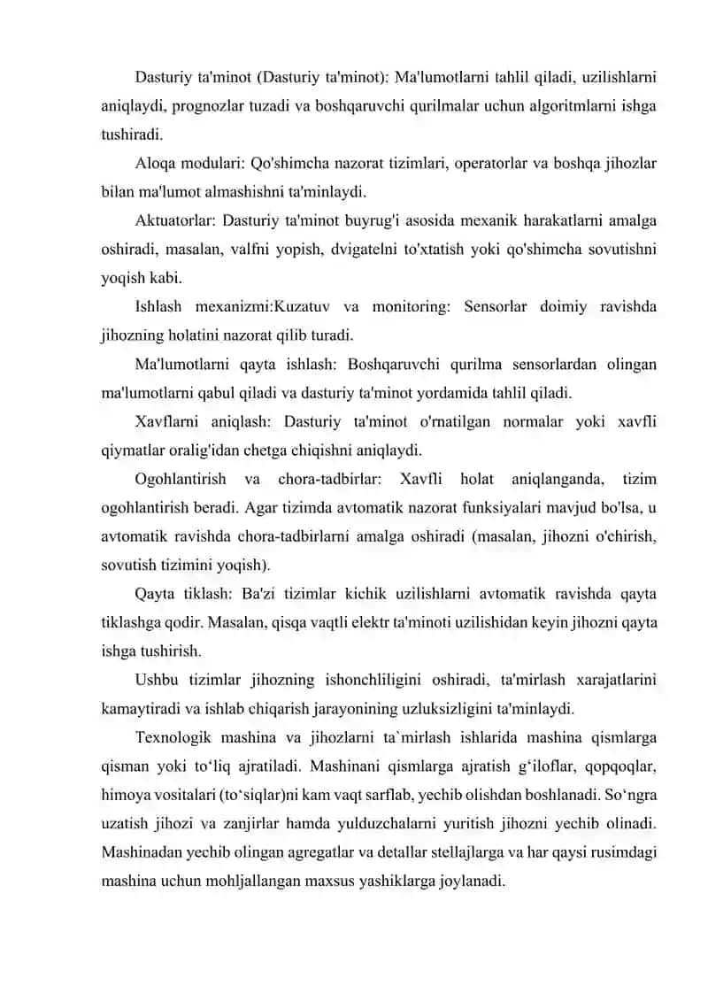 TEXNOLOGIK JIXOZLARDA SODIR BO’LISHNI BARTARAF QILUVCHI TEXNIK QURILMALAR TUZULISHI VA ISHLASHI 3