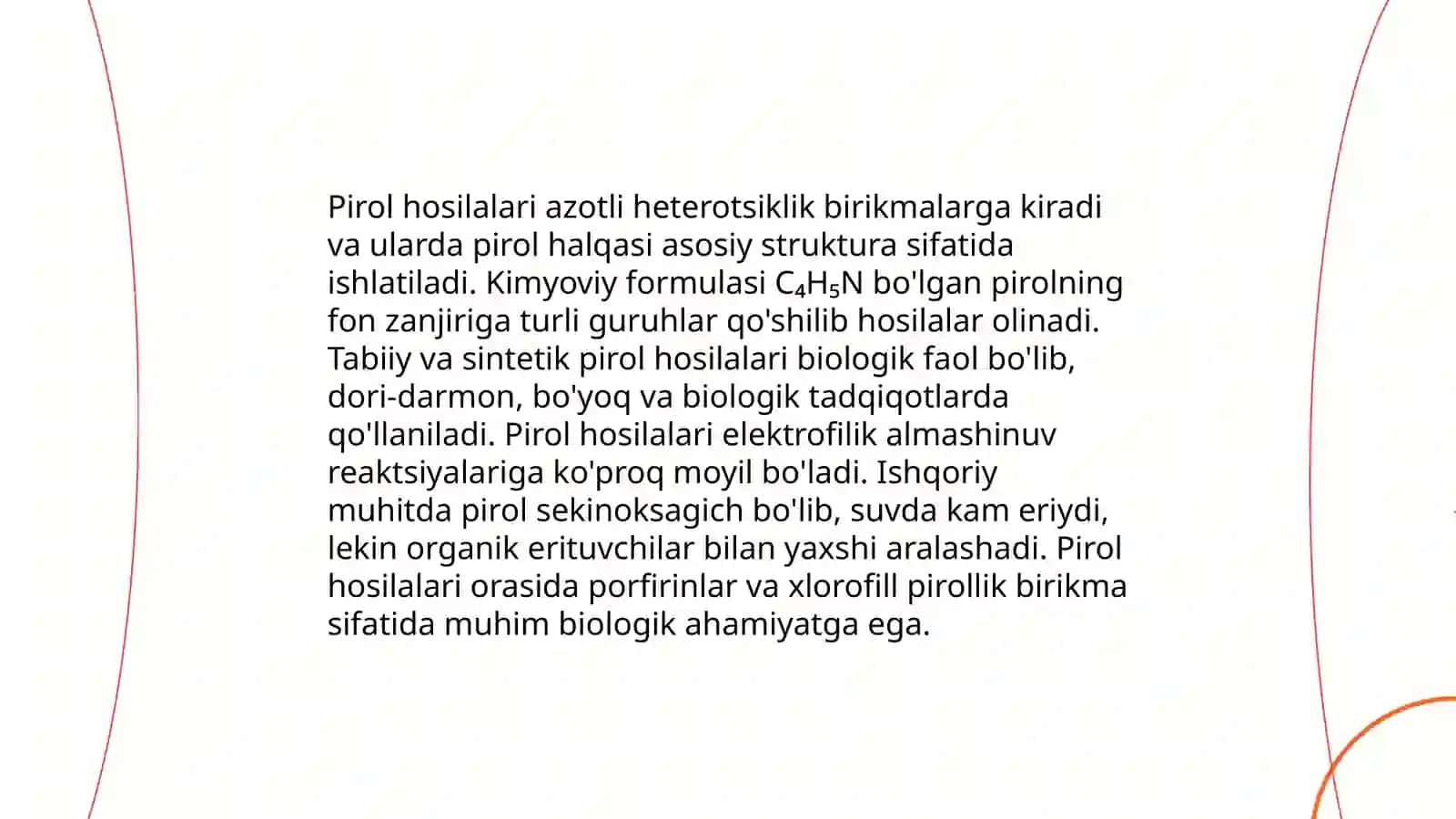 Pirol hosilalari va kimyoviy xususiyatlari 3