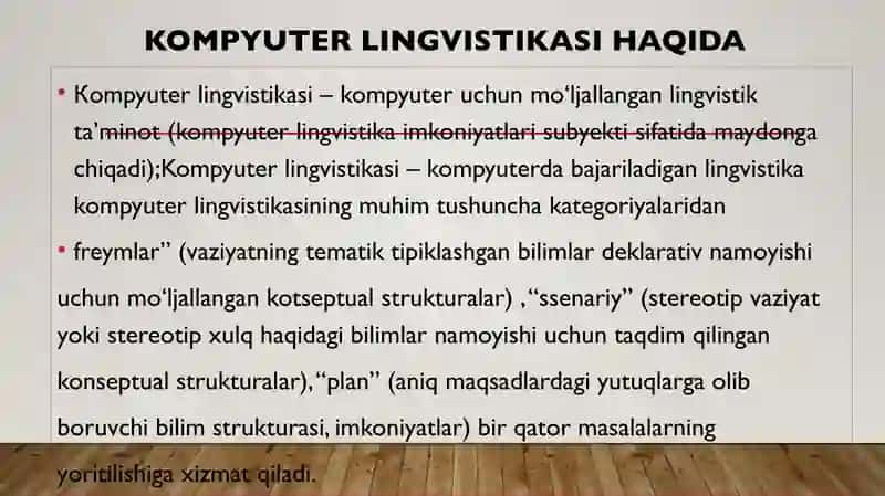 Kompyuter lingvistikasi va tillarni intensiv o'rganish dasturlari 3