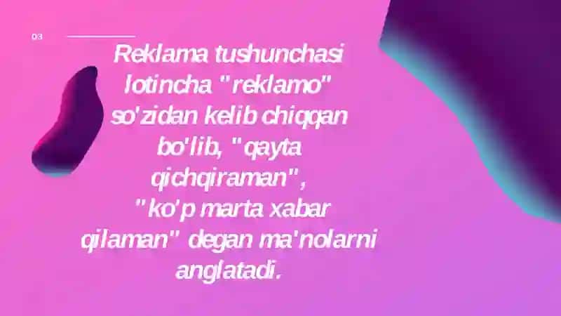 Reklama tili slayd 3
