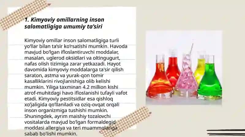 Kimyoviy omillarning umumzararli va maxsus ta’siri haqida tushuncha 3