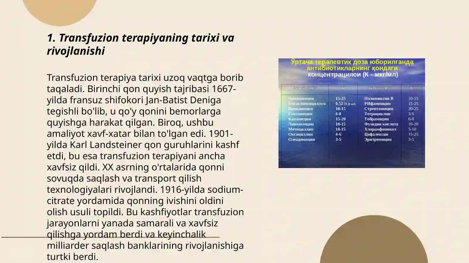 Transfuzion terapiya. Qon preparatlari. Koʻrsatma va qarshi koʻrsatmalar 3