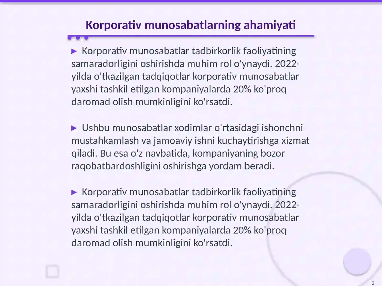 Korporativ munosabatlarni tartibga solish 3