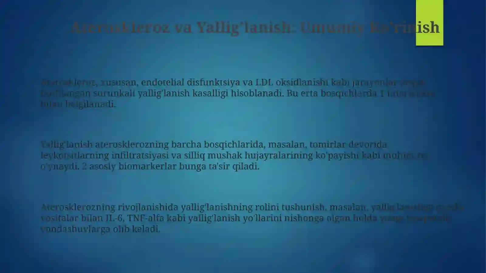 Ateroskleroz yalig'lanishga qarshi vositalar 3