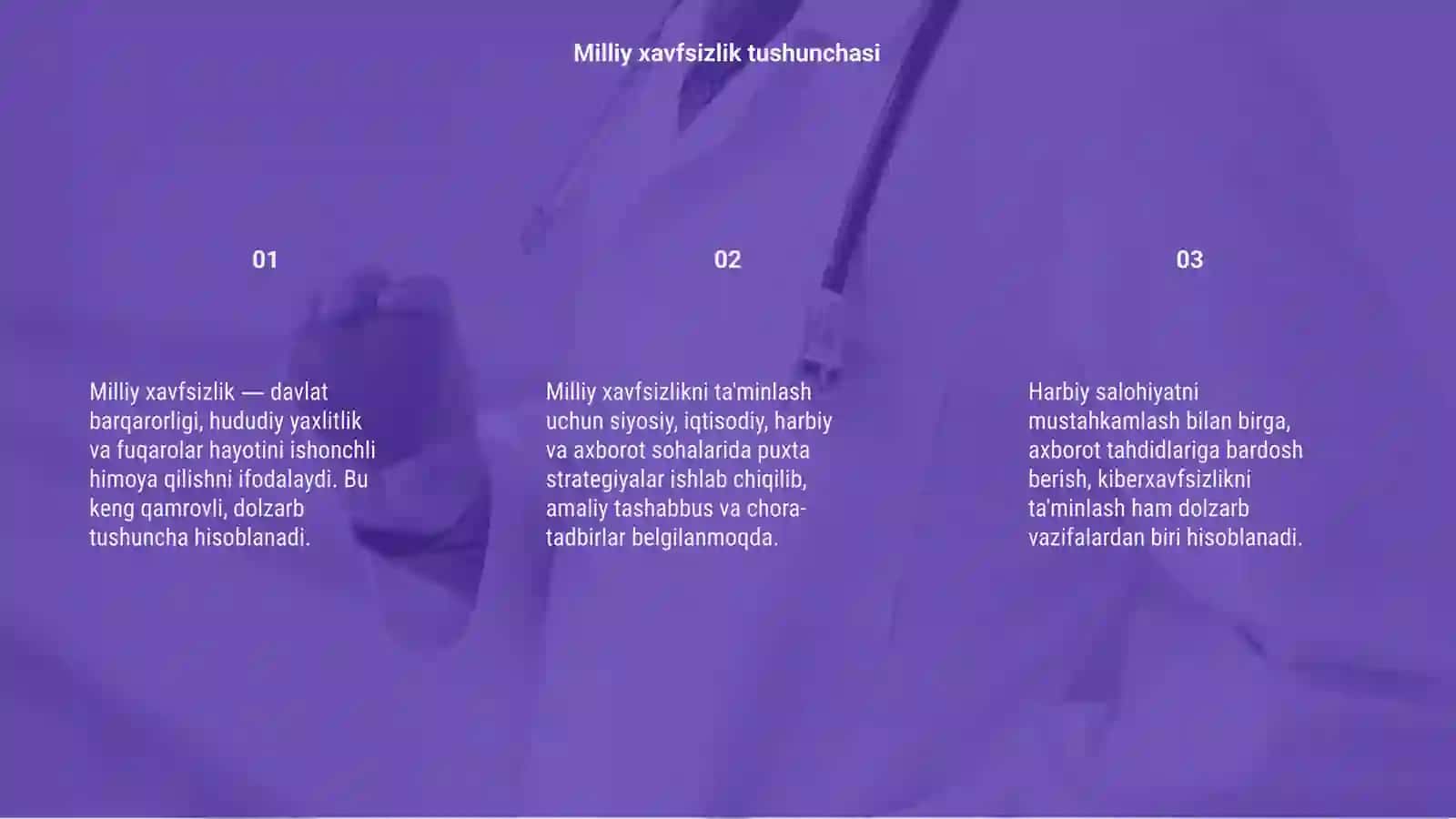 Milliy xavfsizlikni taminlash borasida amalga oshirilayotgan ishlash 3