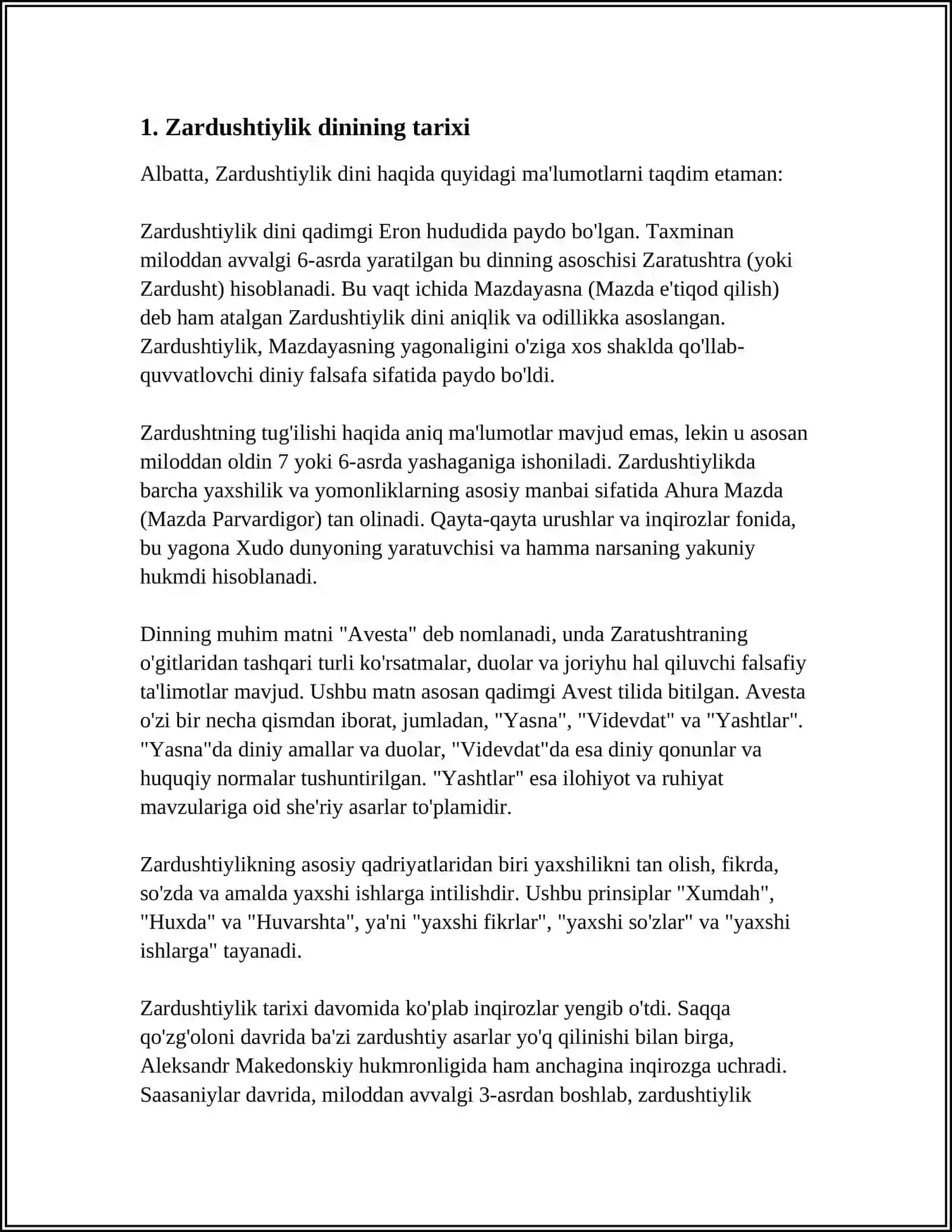 ZARDUSHTIYLIKNI VUJUDGA KELISHI MANBALARI AN’ANA VA MAROSIMLARI 3