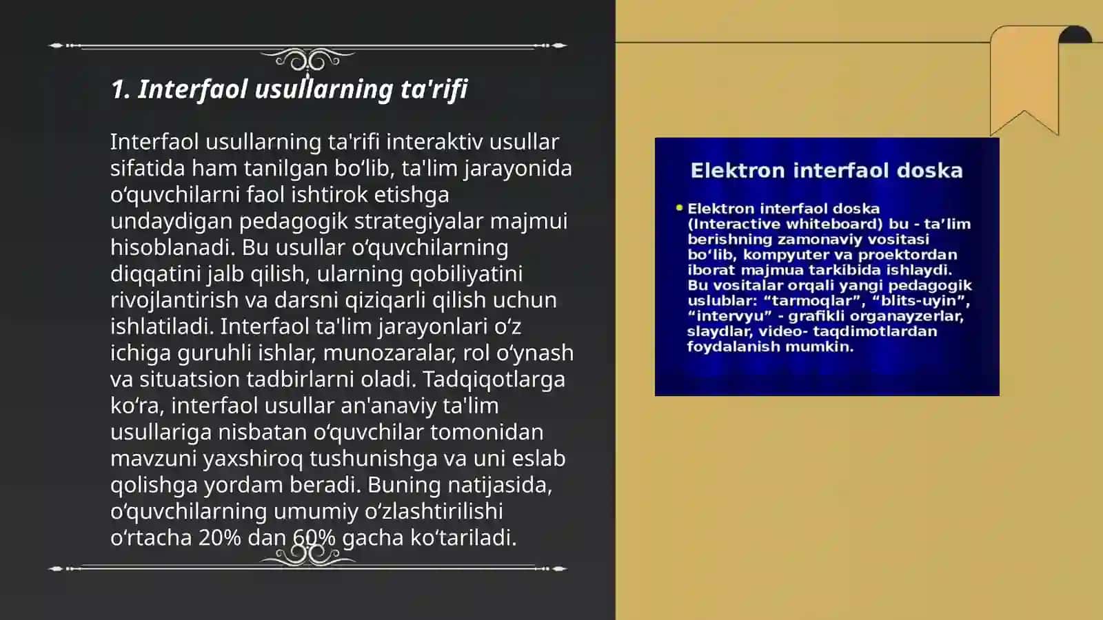 Interfaol usullarning mazmuni 3