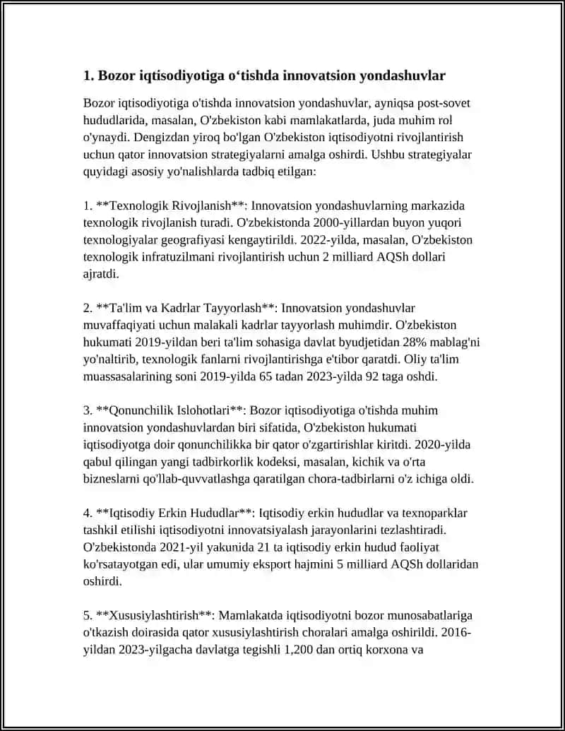 Bozor iqtisodiyotiga oʻtishning innovatsion usullari 3
