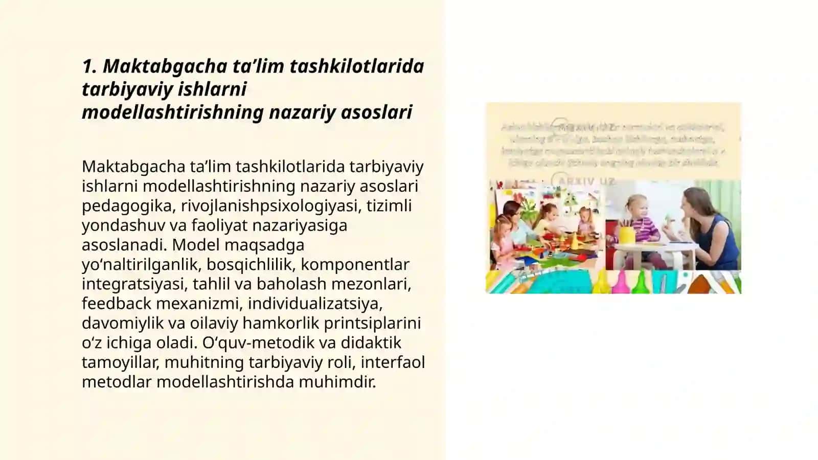 Maktabgacha taʼlim tashkilotilarida tarbiyaviy ishlarni modellashtirish 3